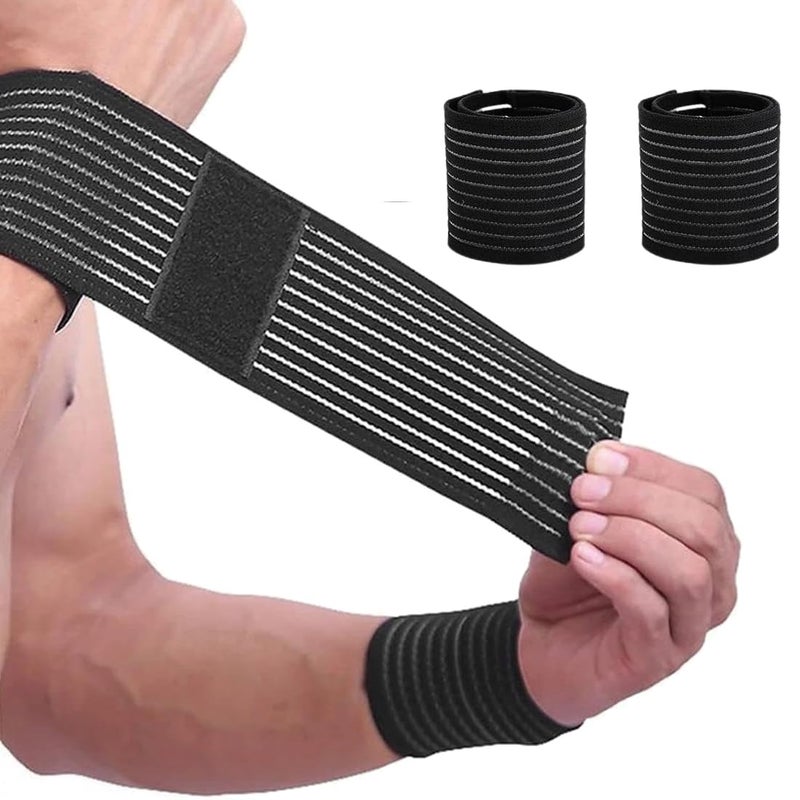 FAQUSA Compression Wrist Wraps, High-Elastic Wrist Bands Support for Men & Women, Breathable Elastic Brace for Sports, Pain Relief, & Injury Recovery for Weightlifting, Gym, Tendonitis & Carpal Tunnel (2 Pack) - Image 1